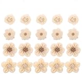 CCINEE Handmade Natural Rustic Burlap Flowers Assorted Burlap Rose 20PCS for Wedding Decoration and Floral DIY Crafts Making