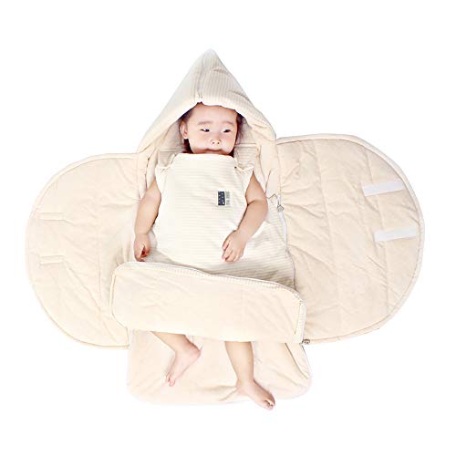 Rufun Schlafsack Baby Neugeborene Warme Decke Anti-Kick, Doppelschieber Reißverschluss, Weicher Baumwolle (Gelb, 100#)