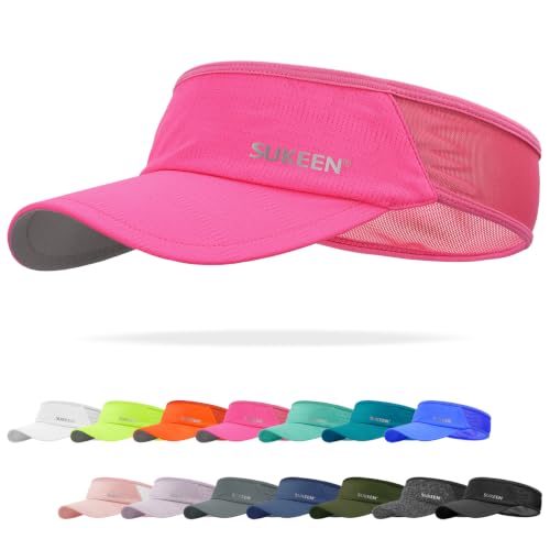 Sukeen Sports Sun Visor Men Women Lightweight Packable Cooling Stretchy Visor Hat for Running...
