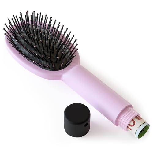 Evergreen Labs Cepillo para el pelo con compartimento secreto – Pequeño escondite de dinero, llave escondida solo para llaves pequeñas, hucha discreta para objetos de valor – Caja fuerte para latas