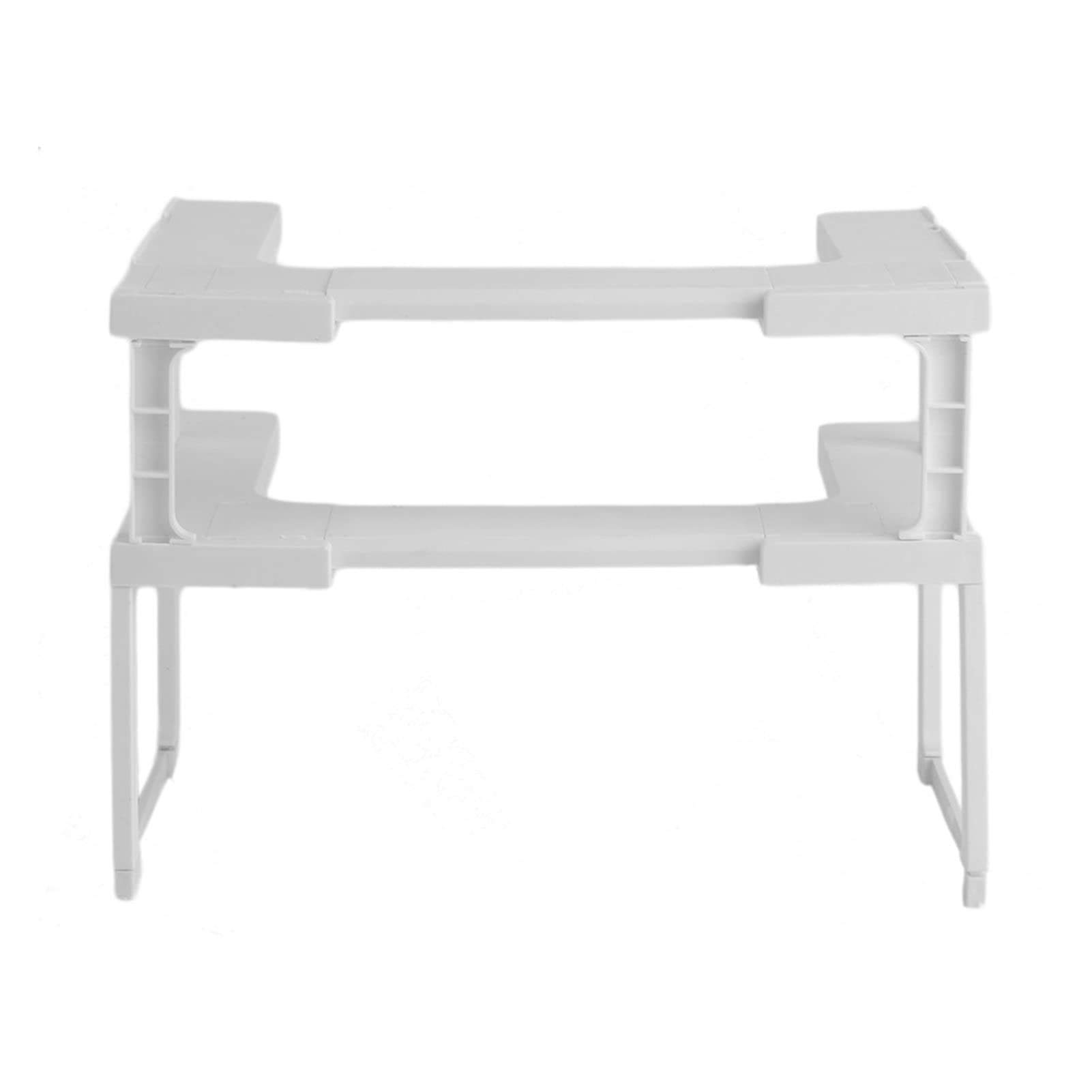 SHUOGUO Deluxe Stackable Spicy Storage Shelf Adjustable Expandable Seasoning Spice Rack Pantry Cabinet Organizer Kitchen Shelves White Organization (Color : White, Number of Tiers : 2-Tier)