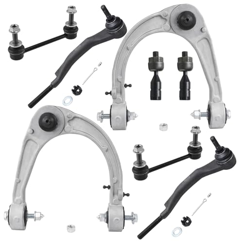 Image of Detroit Axle - AWD 8pc Front End Kit for 2008-2014 Cadillac CTS, 2 Upper Control Arms with Ball Joint 2 Sway Bars 4 Inner Outer Tie Rods 2009 2010 2011 2012 2013 Suspension Replacement
