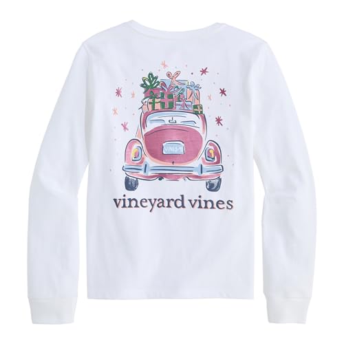 vineyard vines Girls' Metallic Car Long-Sleeve Tee