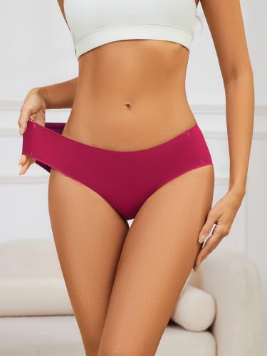 Image of Seamless Cotton Underwear for Women No Show Bikini Panties 6 Pack