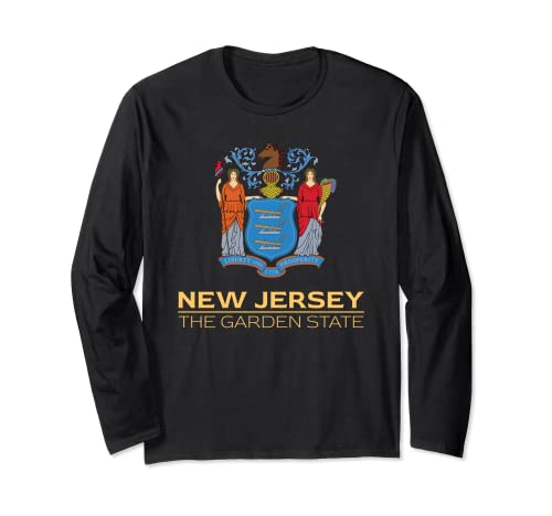 NUOVA BANDIERA DI STATO JERSEY THE GARDEN STATE NEWARK Maglia a Manica