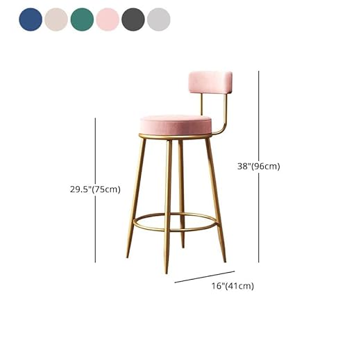 Craftthink Modern Bar Stools Counter Stool, Home Side Chair Gold Velvet Round Low Back Counter Stool With Iron Legs Dining Chairs For Bar Stool Indoor Home, Black 4 Pieces Counter Stool(30" H) #TOP2