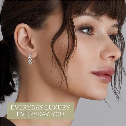 Itsy Bitsy by Gilded Sterling Silver & 14KT Gold Plated Huggie Hoop Earrings, 0.10 CTTW, SI1 F-Color Lab Grown Diamonds (Teardrop Link) by Itsy Bitsy - Used condition - Image 6
