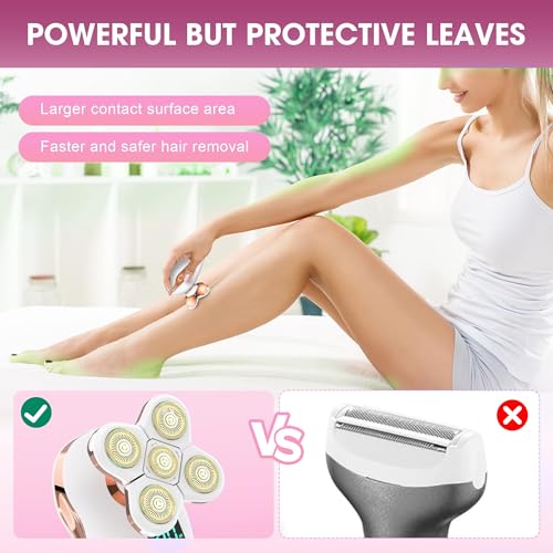 Image of Electric Razors for Women Legs Travel : Rechargeable Waterproof Razor Trimmer for Womens - Dry Wet Electric Shaver for Women - Pro Portable Personal Body Shaver
