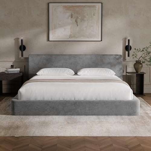 RECCI AirFrame King Size Bed Frame with Ergonomic Angled Headboard,