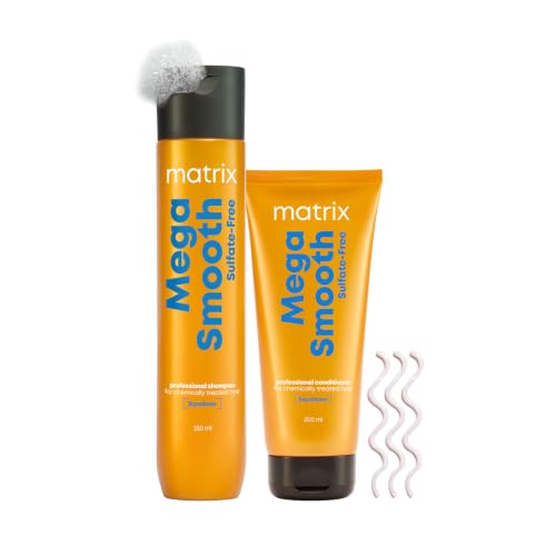 Image of Matrix Mega Smooth Sulfate-free Shampoo with Squalene and Bonding Blend for Gentle Cleansing and Bond Repair| Smoothens Hair | Safe for Chemically Treated Hair 200ml