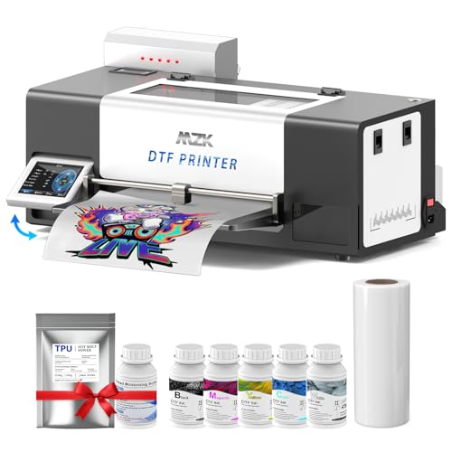 Image of MZK A3+ DTF Printer with I3200 HD printhead-Auto Cleaning Maintenance+Ink Anti-Clog Filter,3X Speed vs L1800 DTF Printer,5 inch Rotatable Touch Screen,Dual Ink Level Alert,Film Cutter,Gift Ink 2 Years