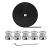 5 Stuks GT2 Timing Belt Pulley Met Schroeven, Aluminium 20/16 Tanden, 5 Meter Rubber 2mm Pitch 6mm Brede Timing Belt met Inbussleutel voor 3D Printer, Set voor 3D Printers (16T)