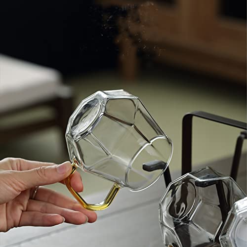 Aefpoymxu 10 Oz Clear Glass Espresso Cups Set Of 2 Coffee Cups With Handle Crystal Coffee Mug Borosilicate Heat Resistant For Liquor Tea Beverages Milk Latte Cappuccino thumb #7