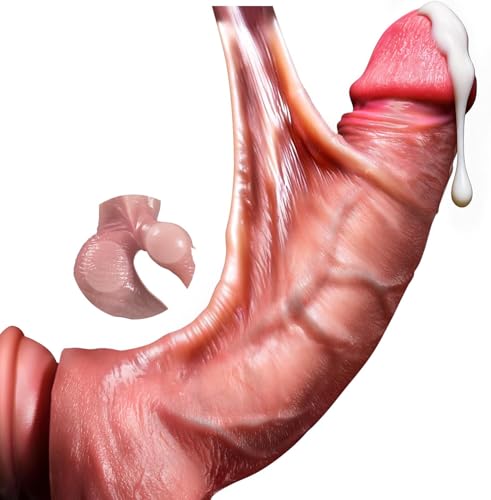 Realistic Dildo Sex Toys for Women - 8.5 Inch Jerkable Skin Sliding Balls Dual Silicone Thick Dildo for Vaginal Anal G Spot Stimulation Beginner Dildos Adult Toys for Men Female & Couple Pleasure