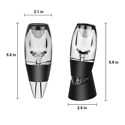Zorara Wijnbeluchter, decanter decanteerder rode wijn Aerator set snel oogkweken wijn beluchter wijndecanter voet… - Afbeelding 4