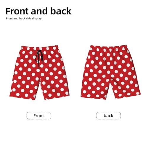 Boys Swim Trunks Quick Dry Casual Board Shorts Beach Pants for 7-20 Years-Red Polka Dot2