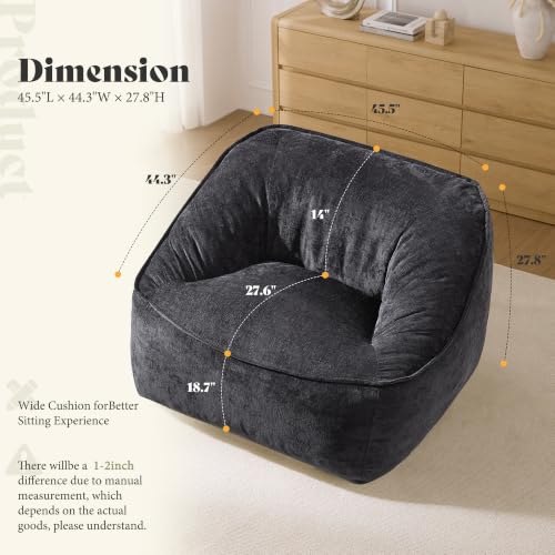 Image of AMERLIFE Oversized Bean Bag Chair for Adults, Chenille Boneless Chair,Black