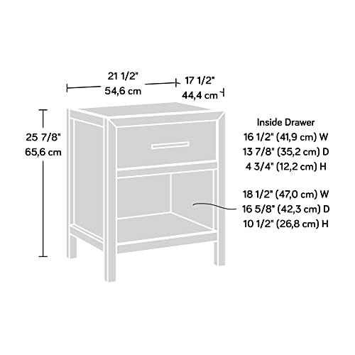 Sauder Pacific View Bedroom Night Stand, Spacious Storage, 1 Drawer Nightstand, Prime Oak Finish - Image 3