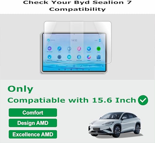 Image of OHAYO Screen Protector Combo for BYD Sealion 7 EV 15.6 Inch Infotainment Display | 9H Hardness Military Strength Scratch Resistant | Ultra Clear HD Touch Sensitive | Anti-Fingerprint Car Display Protection Film for Digital Screen Accessories 2025