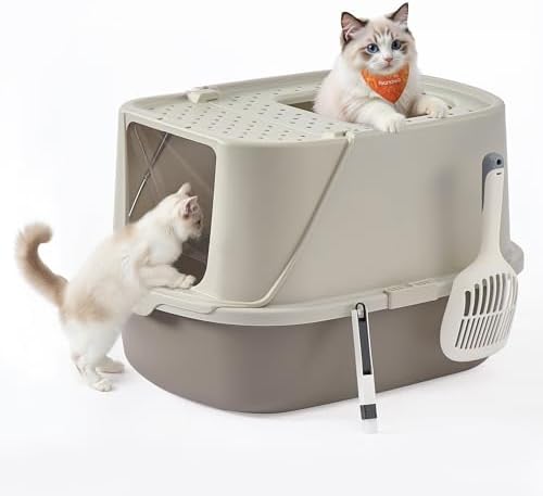 Feandrea Arenero para Gatos XXL, Caja de Arena con Tapa, Paleta y...