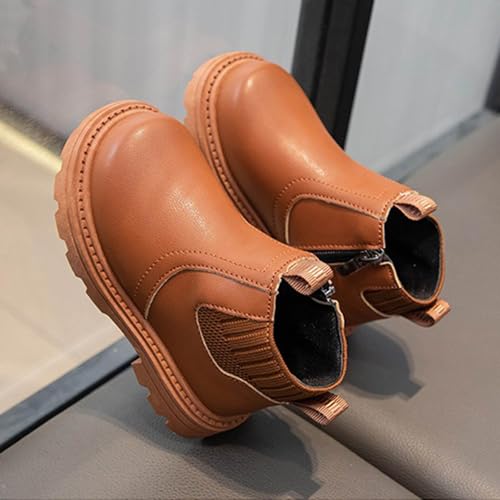 IWIHMIV Ankle Boots for Girls Kid Boots Toddler Girl Ankle Boots Outdoor Kids Hiking Short Boots Comfort Leather Boots4