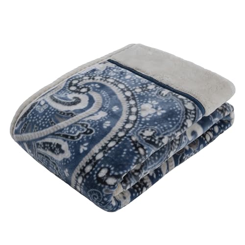 nishikawa 【 西川 】アクリル合わせ毛布 シングル 洗える なめらかなローズオイル加工 静電気防止糸 LP3667冬用 スリーピュア 日本製 泉大津 ネイビー FQ03510003