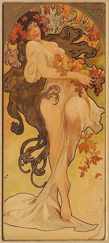 Tableaux toile Alphonse Mucha image déco art murale dictionnaire 60x90