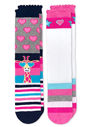 Jefferies Socks Girls' Llama Giraffe Heart Star Stripe Knee High Socks 2 Pack2