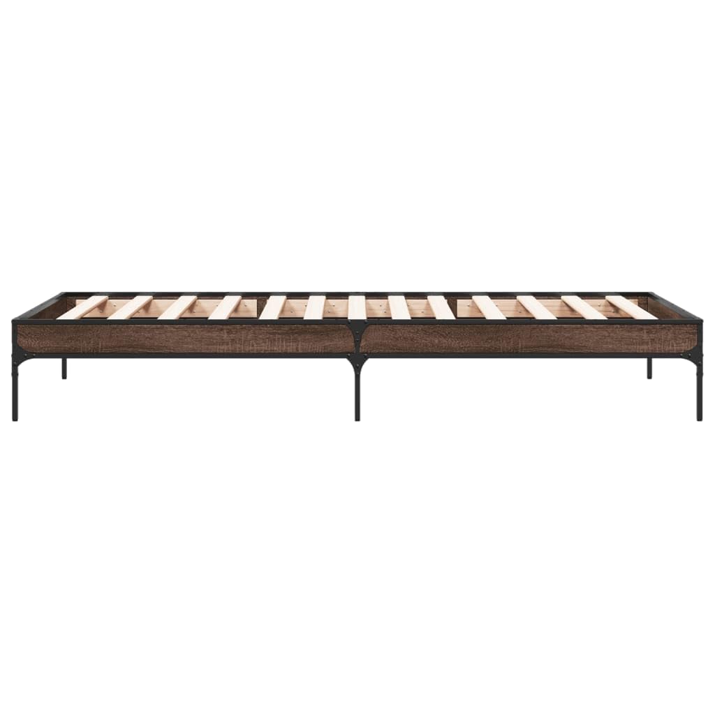 Materiał drewnopochodny ze stabilnymi metalowymi nóżkami Brąz 90x190 cm