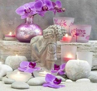 Orchids Purple Flower Candles and Stones 500 Piece Jigsaw Puzzle for Family Decoration, Kids and Adults Birthday Party Funny Educational Game Toys Puzzle