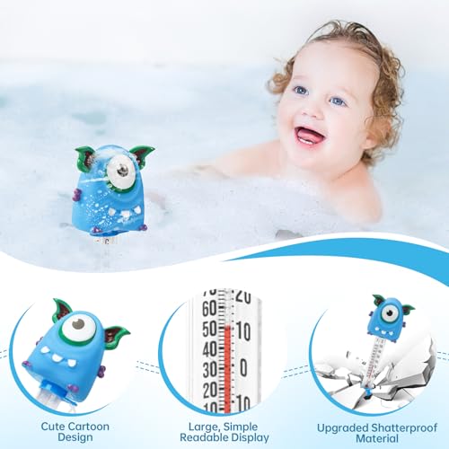 Image of Floating Pool Thermometer, Water Temperature Thermometer with String, Large Size Easy Read & Shatter Resistant Pool Accessories for Outdoor & Indoor Swimming Pool, Ice Bath and Hot Tub,Spas（Flower）