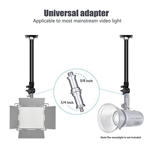 Image of Neewer Wall Mounting Boom Arm 15-23.6 inches /38-60 Centimeters Adjustable Length with 1 /4 inch to 3 /8 inch Universal Adapter for Photo Studio Video Light, Monolights Photography