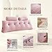 YOUR MOON Wedge Headboard Pillow Queen with 2 Pack Neck Roll Pillow, Triangular Wedge Backrest Pillows Headboard for Bed,Daybed,and Lounging, Large Bed Bolster Pillows,Pink