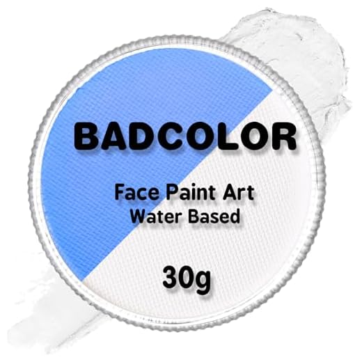 Neon White Face Body Paint (30g/1oz), Water Based UV Blacklight Fluorescent Washable Face Body Painting Kit for Music Festivals, Nights Out, Halloween, Cosplay and Parties