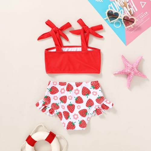 image for YOUNGER TREE Toddler Girls Two Pieces Swimsuit Color Block Stripe Swim