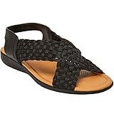 Comfortview Women's Wide Width The Celestia Sling Sandal - 10 W, Black Metallic