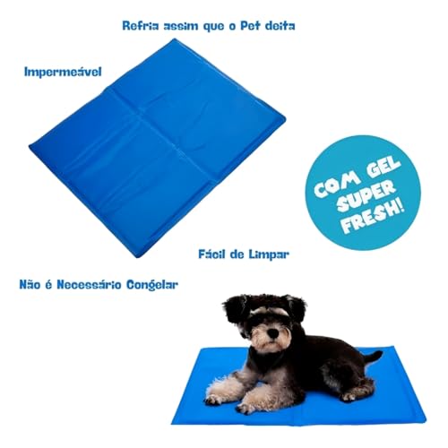 Tapete Refrescante Gelado Para Cachorro Gato Cão 30cm x 40cm Raças Pequenas Filhotes Pet Caminha Pre