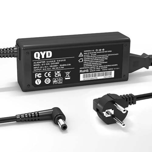 QYD Alimentatore 90W Caricatore Compatibile con Asus Zenbook R500d K55a K55VD K55VM k55VJ K55n U58c K55 Q400A Q500A Q501 K501 F555LA-AH51 EXA0904YH ADP-90SB BB UX510UX-CN121T K53 Caricabatterie
