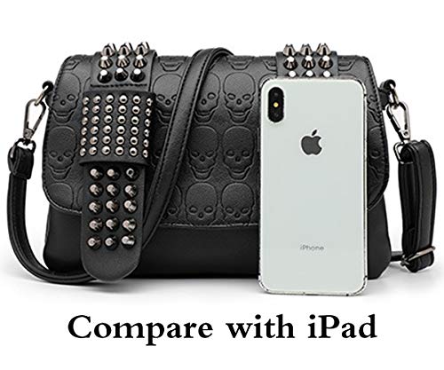 Bolso de hombro con calavera punk para mujer miniatura 6