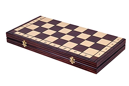 The Alcazar Chess Set An Unique Hand Crafted Wood Chess Pieces With A 5 Inch King, 22.8 Inch Wooden Chess Board That Folds For Chess Piece Storage #TOP4