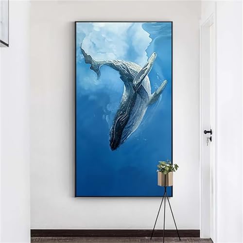 Diamond painting 5d complet baleine pour décoration murale salon