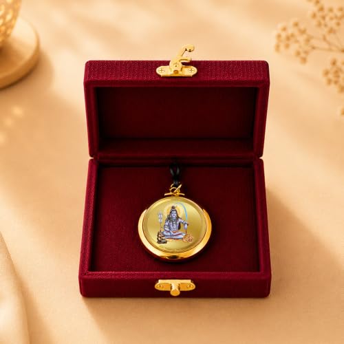 Image of DIVINITI 24K Gold Plated Double-Sided Religious Pendant with Premium Gift Box, Spiritual Locket for Men & Women, Devotional Jewellery for Gifting & Everyday Wear