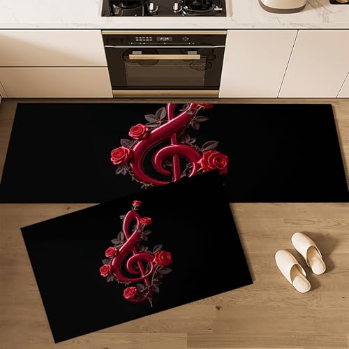 Tapis de cuisine antidérapant haut de gamme motif clé de sol rose grand format
