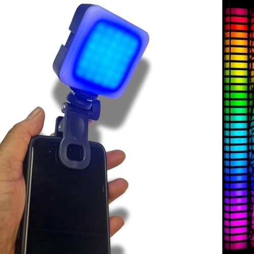 Image of FKU Mini RGB Led Selfie Video Light Rechargeable 1800 mAh Portable Clip for Photography and Content Creation (Rechargeable Led Selfie Light)
