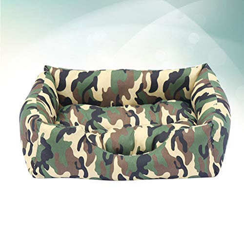 Camuflagem Impresso Cama para Cachorro Inverno Quente Gatos Casas Animais de Estimação ( Verde )- Ta