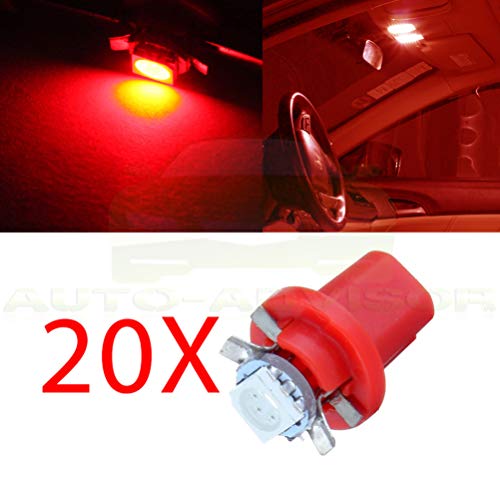 Cciyu 20 Piece B8.5D 1Smd Red 5050 Bulb Car Led Instrument Indicator Light C5W Side Interior Lamp #TOP1