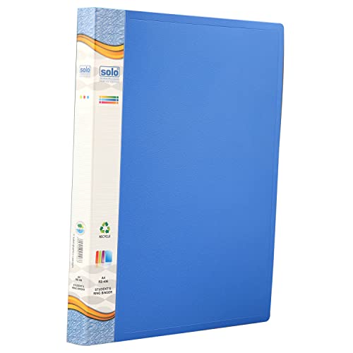 Image of Solo 2-D A4 Ring Binder File Folder - Pack of 2| Office Document Organizer with Inside Pocket, Presentation Display Plastic File for Certificates, Portfolio, Papers & Projects
