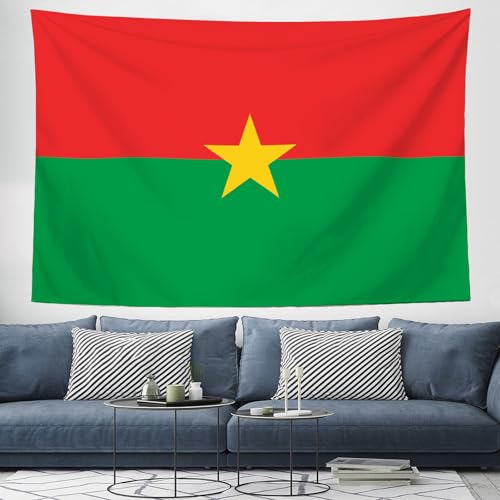 Tapisserie murale drapeau Burkina Faso 230x180 cm en tissu imprimé