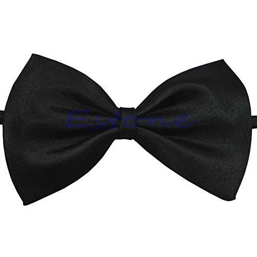 Lot Children Girls Boys Bowtie Pre Tied Wedding Bow Tie Plain Necktie