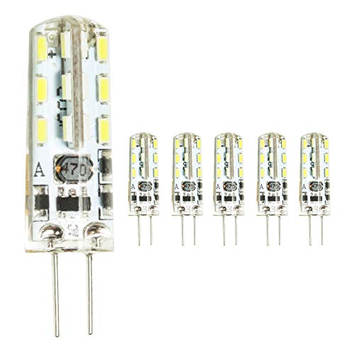 mengjayu00ae 5 x Ampoule LED G4 Blanc froid AC/DC 12V 2W 24LEDs SMD 3014 maïs Lampe pour lampe en cristal LED Spot ampoules